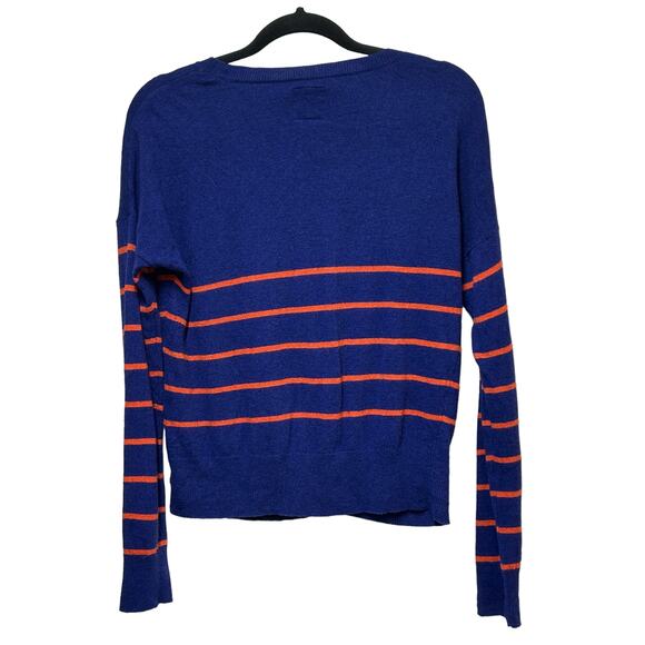 American Eagle Long Sleeve Striped Sweater Cardigan Blue orange Women's Size L‎ - Picture 4 of 9